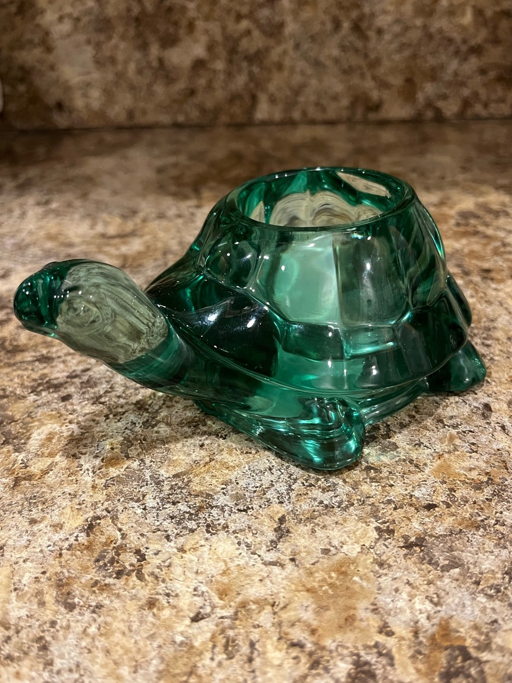 Green Glass Turtle Tealight Candle Holder - Picture 11 of 15